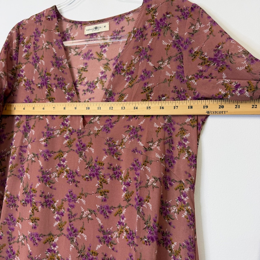 Natural Life Dance With Me Tiered Maxi Dress Women's Medium Pink Floral Boho - Picture 6 of 12